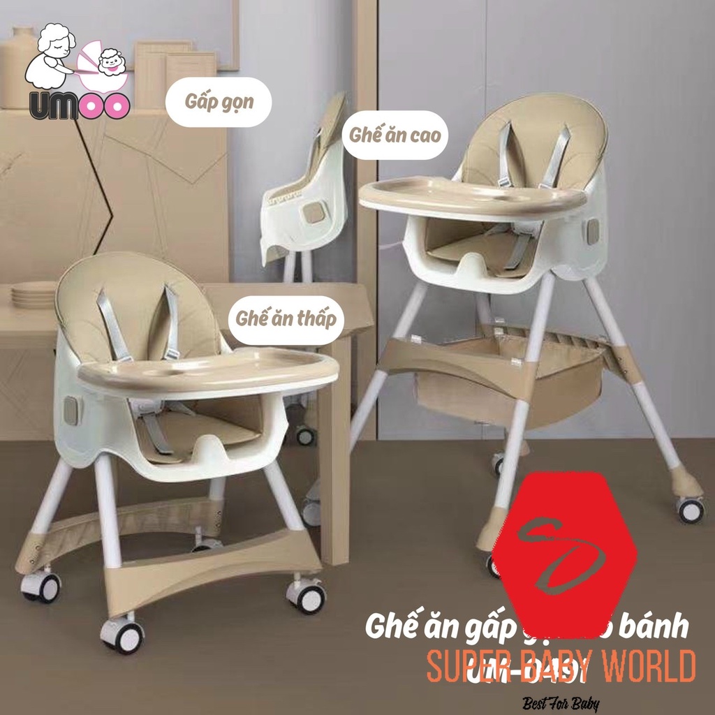 Ghế Ăn Gấp Gọn Umoo Có Bánh UM-04191 UM-0491