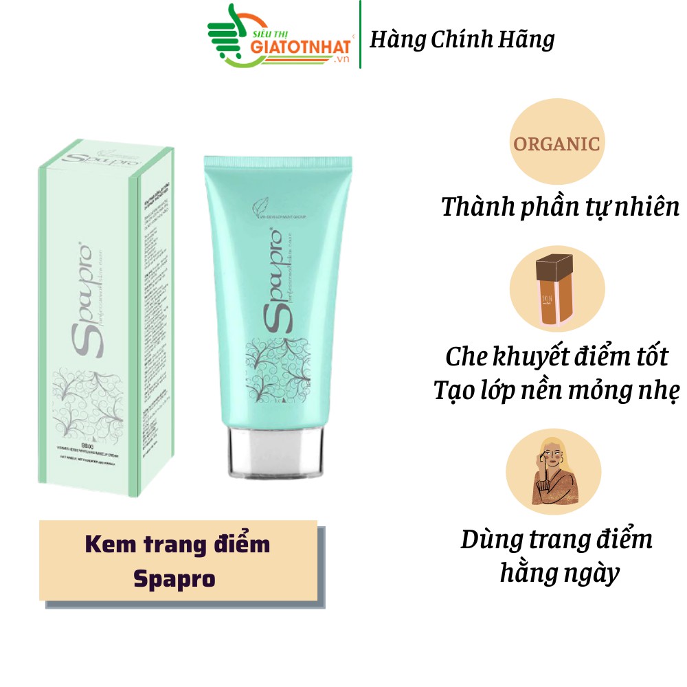 Kem trang điểm trắng da thảo mộc Spapro 40g