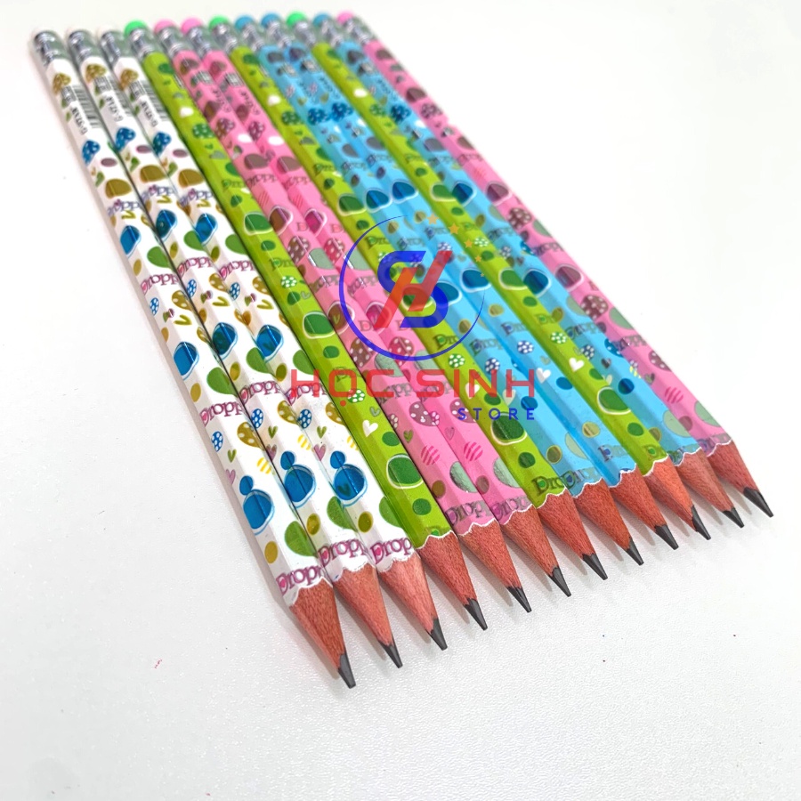 Hộp bút chì gỗ 2B 12 cây GSTAR HT-101 chất liệu cao cấp có đầu gôm