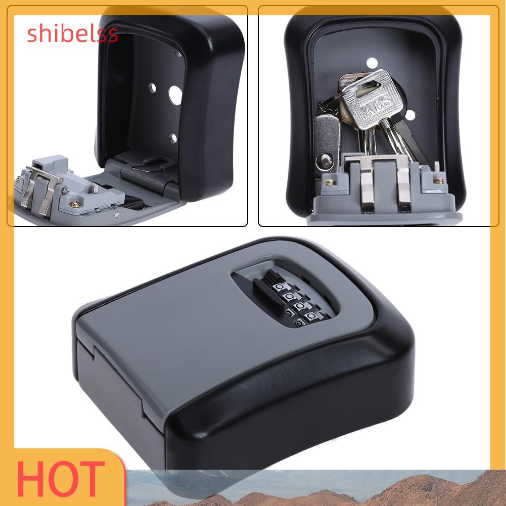 （ʚshibelss）4 Digit Combination Key Safe Security Storage Box Lock Wall Mount Organizer