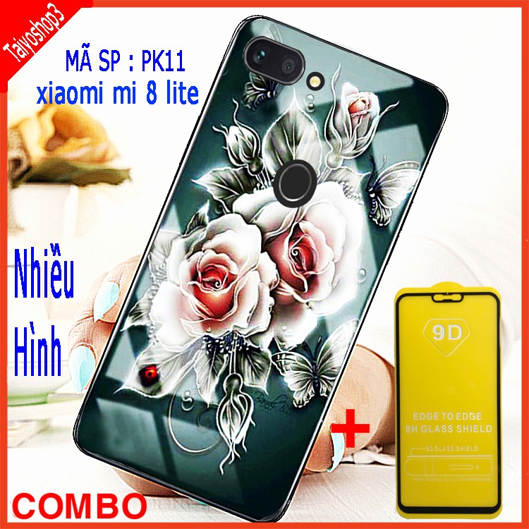 COMBO ỐP LƯNG XIAMI MI 8 LITE (ốp lưng 3D + tặng kèm kính cường lực full màn hình)