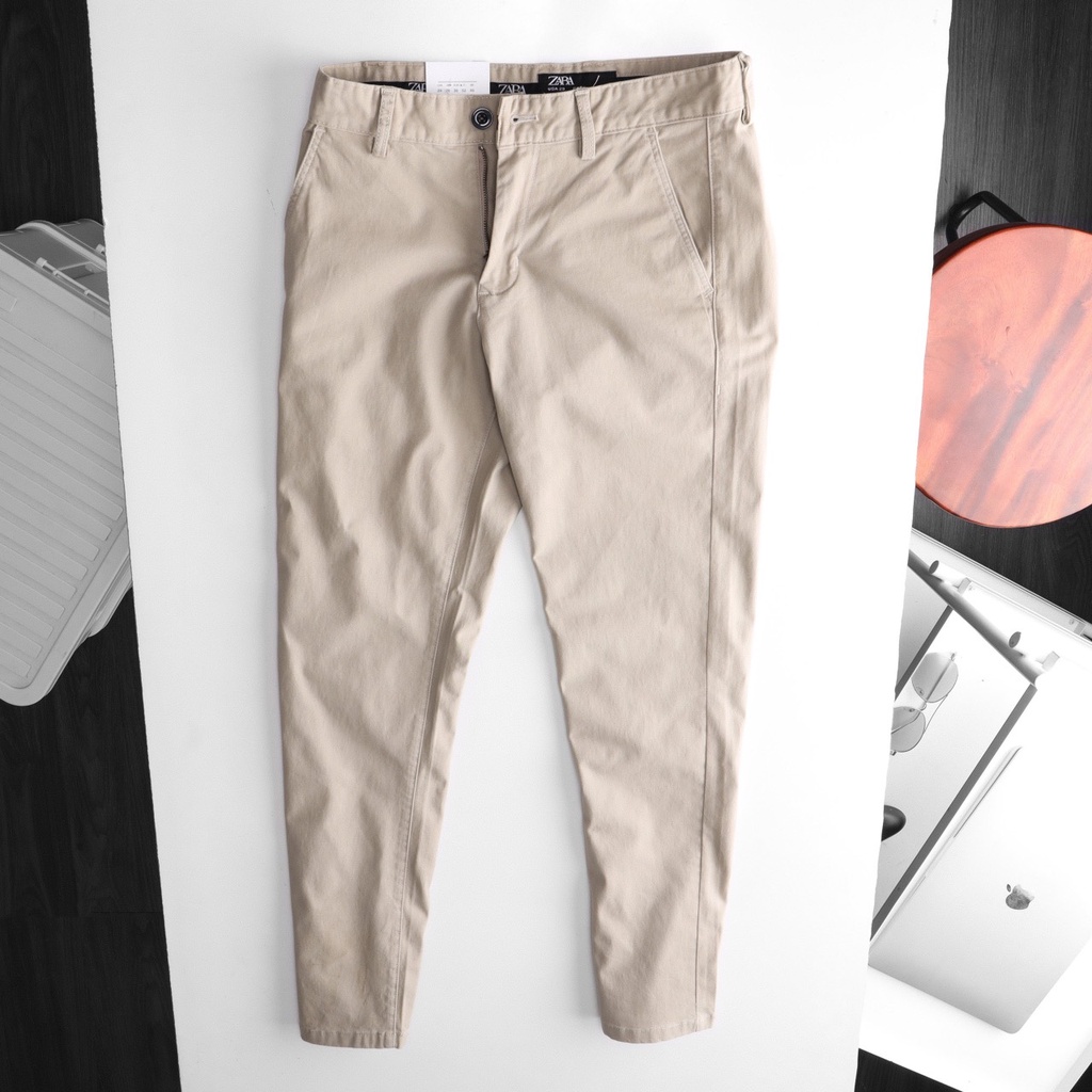 Quần kaki nam dài Zara 6 màu mẫu mới tag đen form slim fit | LA STORE MENSWEAR