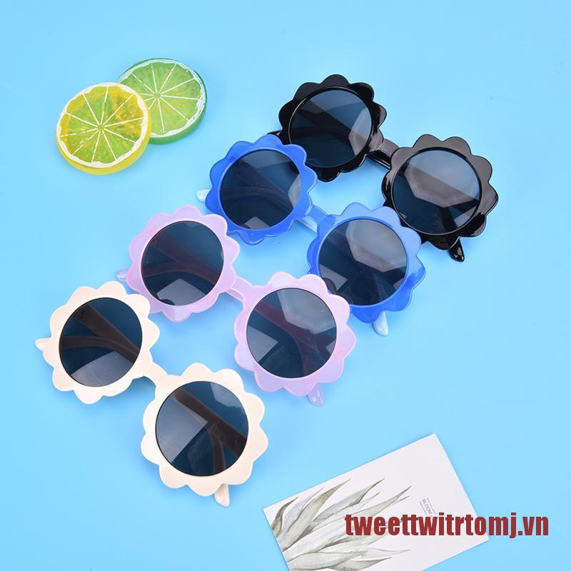 TOMJ Kids Polarized Sunglasses Round Flower Edge Children Uv400 Outdoor Eyewear
