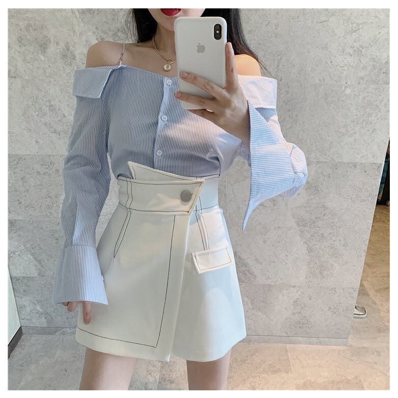 Quần giả váy cạp chéo viền chỉ nổi ulzzang phong cách Hàn Quốc YQ11 | BigBuy360 - bigbuy360.vn