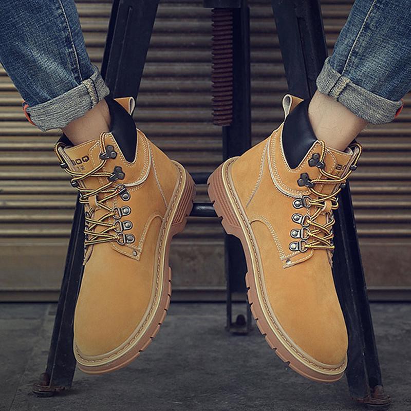 Giày boot nam cổ cao,phong cách Hàn Quốc,phối cùng khoá cài dây giầy cực ngầu-801 | BigBuy360 - bigbuy360.vn