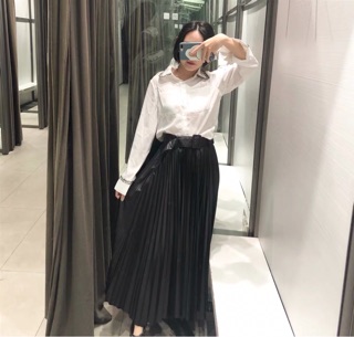 CHÂN VÁY MIDI ZARA DẬP LY CÓ BELT