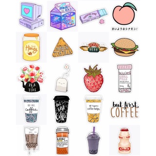 Set 20 stickers thức ăn dễ thương - Food & Drink stickers pack được chọn mẫu ( Hàng sẵn )