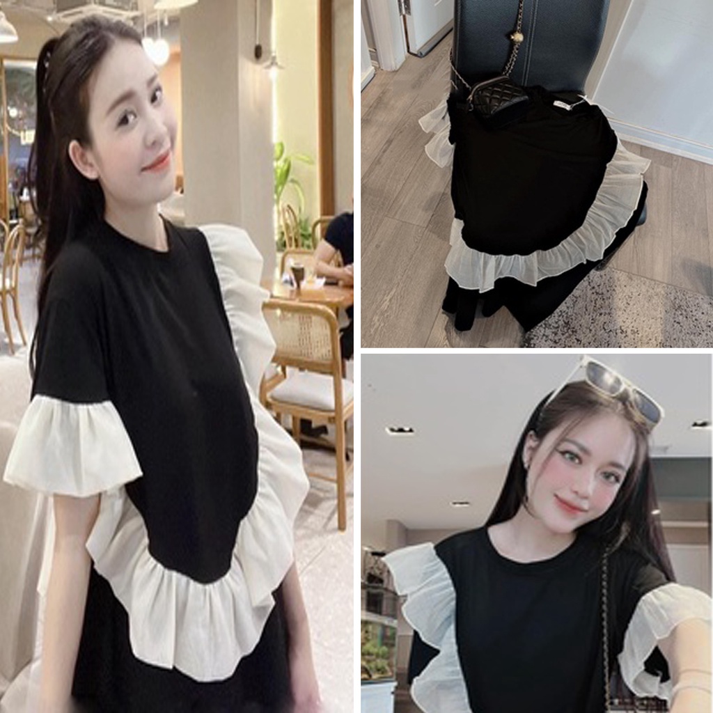 Váy sơ mi bánh bèo xòe đuôi cá xinh xắn đầm tiểu thư TH146