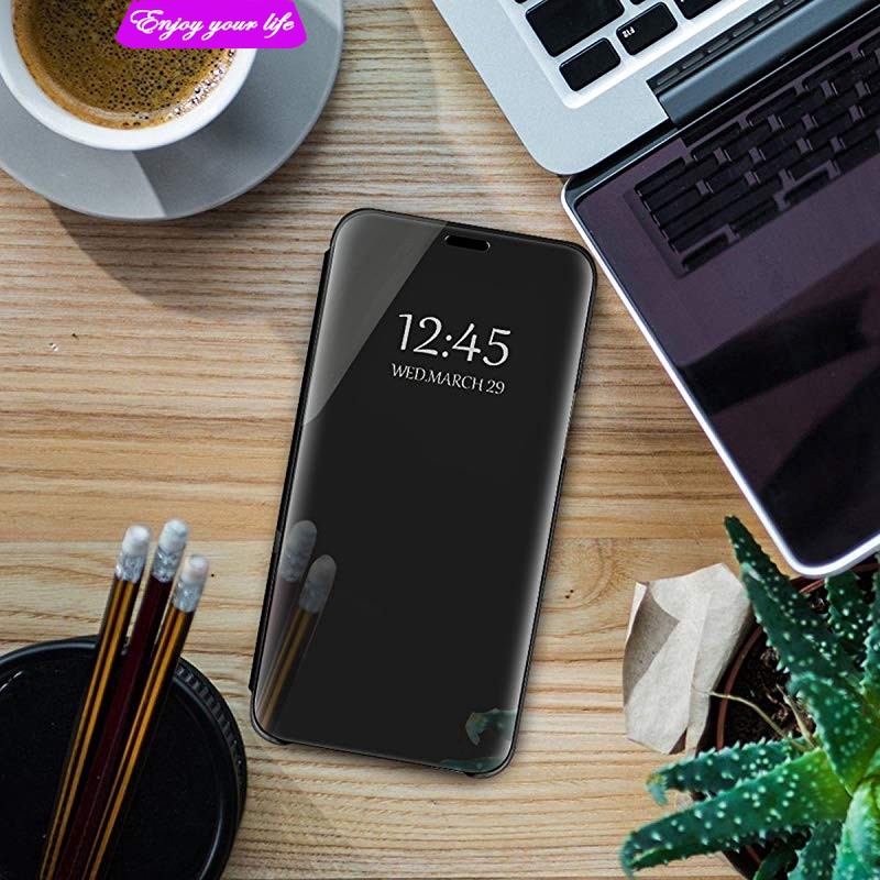 Ốp điện thoại có nắp gập thiế kế tráng gương thời trang cho Samsung Galaxy A10 A20 A30 A40 A50 A70 A8S | BigBuy360 - bigbuy360.vn