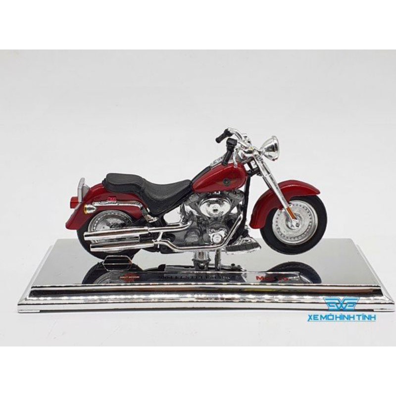 XE MÔ HÌNH HARLEY DAVIDSON 2004 FLSTFI Fat Boy 1:18 MAISTO (ĐỎ)