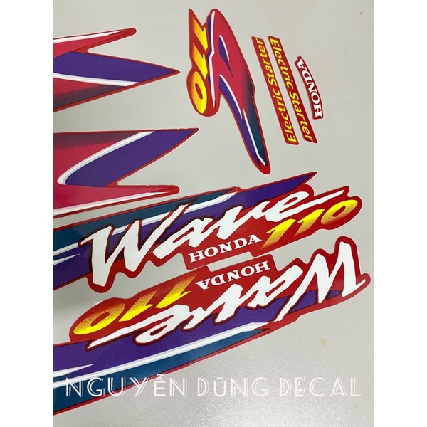 Nguyên bộ tem  Wave Thái 110 màu đỏ đời 1999_ Nguyễn Dũng Decal