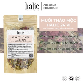 Muối thảo mộc xông 24 vị Halic Organic 80G dùng ngâm xông tắm giúp ngủ ngon, giảm đau nhức xương khớp, giảm hôi chân