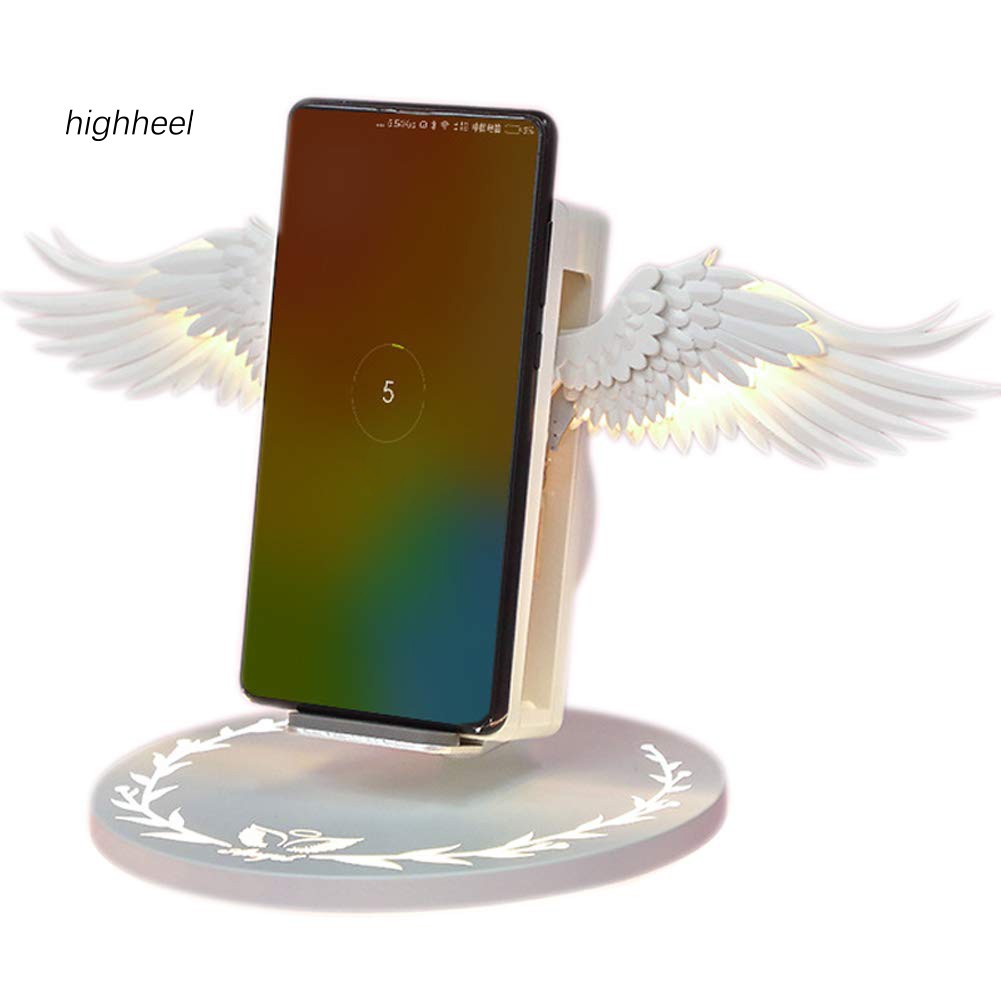 【OPHE】10W Angel Wing Wireless Charging Dock Mobile Phone Charger for Huawei iPhone