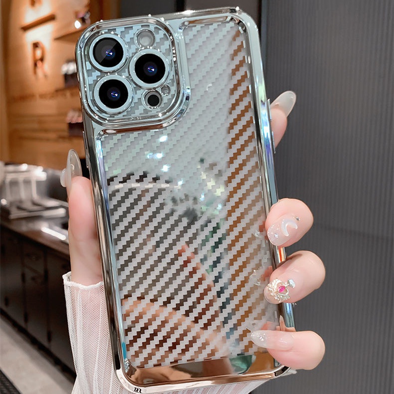 Ốp Điện Thoại Sợi Carbon Chống Sốc Sang Trọng Cho iPhone 13 Pro MAX 11 Pro MAX 12 Pro MAX
