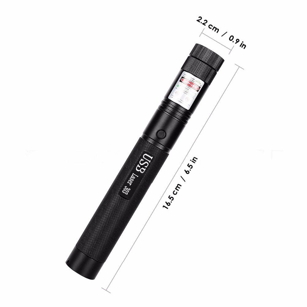 Đèn Pin Laser 301 Điểm Đơn Sạc Usb Dạng Bút Laser Màu Xanh Lá / Đỏ / Tím