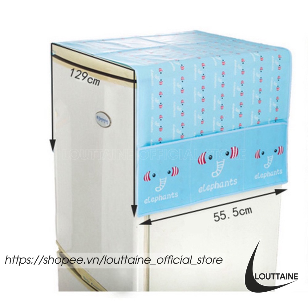 Tấm phủ nóc tủ lạnh lò vi sóng máy giặt chống bụi bẩn chống thấm nước có nhiều ngăn nhỏ đựng đồ
