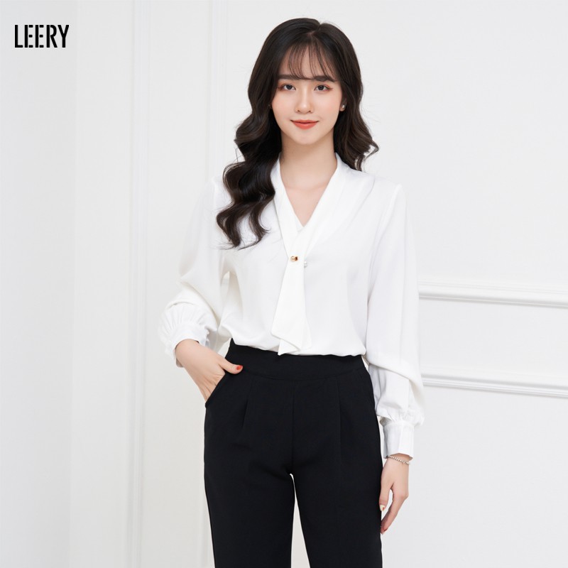 Quần Baggy nữ size lớn, quần dài đen công sở cho nữ thiết kế lưng chun cao cấp QD16DEN - LEERY