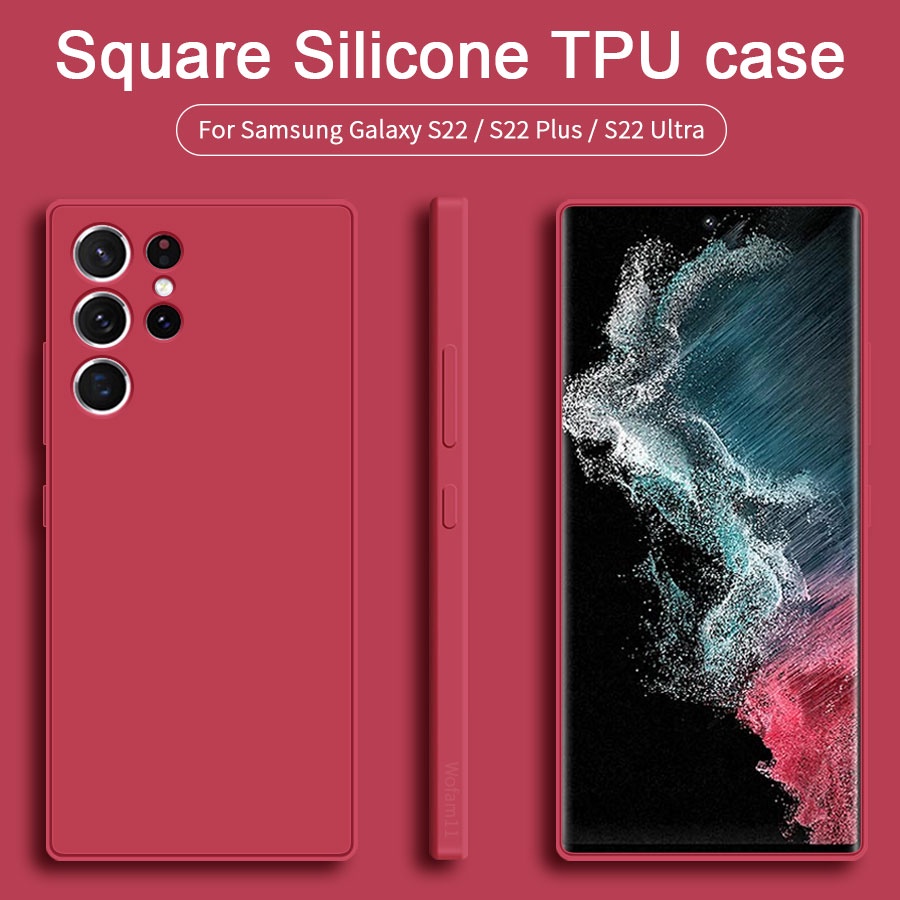 Ốp Điện Thoại TPU Silicone Dẻo Nhám Hình Vuông Cho Samsung Galaxy S22 Ultra S22 Plus S20 fe S21 Ultra S22 Plus
