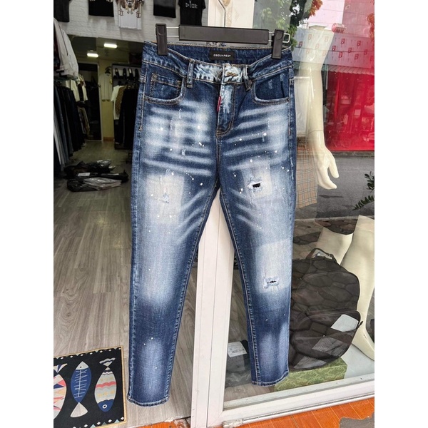 Quần jean Nam DSQ Xanh Trơn,Quần Bò Nam Đơn giản 346-TA Store