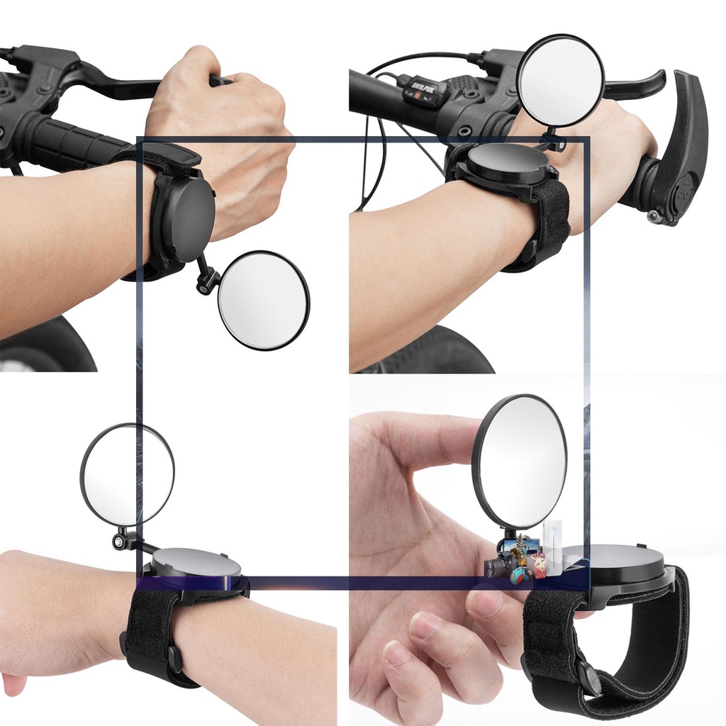 Kính Chiếu Hậu Kèm Dây Đeo Cổ Tay Điều Chỉnh Được Cho Xe Đạp