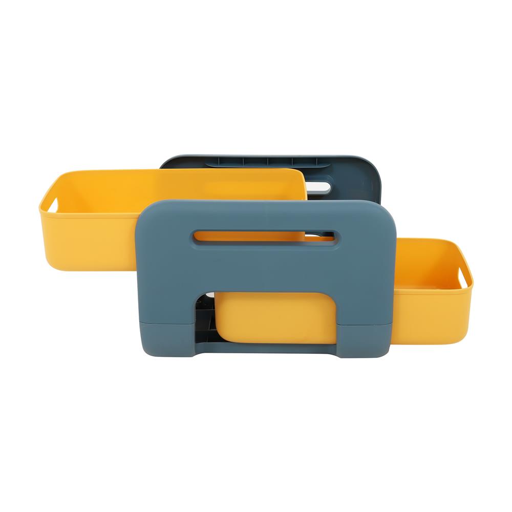 HomeBase STACKO Giá đựng đồ 2 tầng bằng nhựa MARU 25.5X38X25.5cm màu vàng