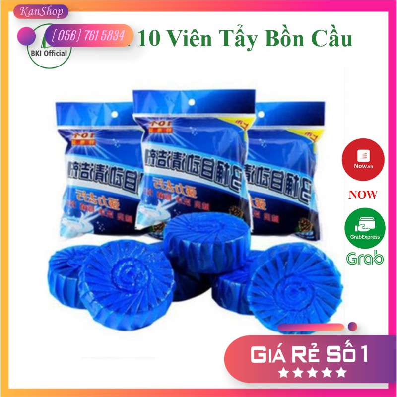 Bịch 10 Viên Tẩy Bồn Cầu Cực Sạch Và Thơm Mát, Hạn Chế Sự Sinh Trưởng Của Vi Trùng Gây Hại, Khử Mùi Nhanh Hương Dịu Nhẹ