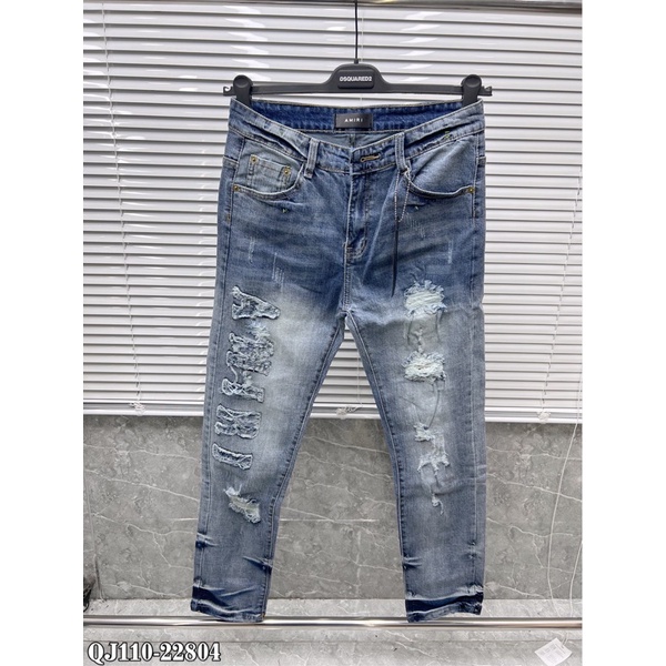 Quần bò AMIRRII chữ trần chỉ dọc cực chất ảnh thật kèm video tại shop