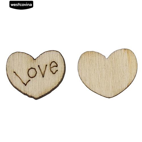 Set 100 Nút Gỗ Hình Trái Tim Xinh Xắn Dùng Để Trang Trí Đồ Thủ Công