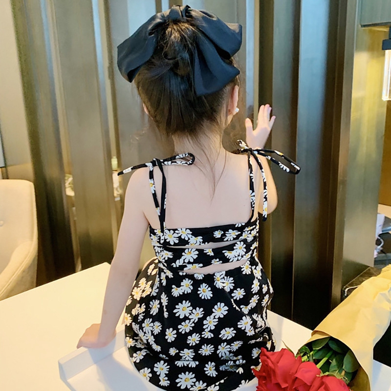 Đầm dây mùa hè cho bé gái họa tiết bông cúc BOBORA