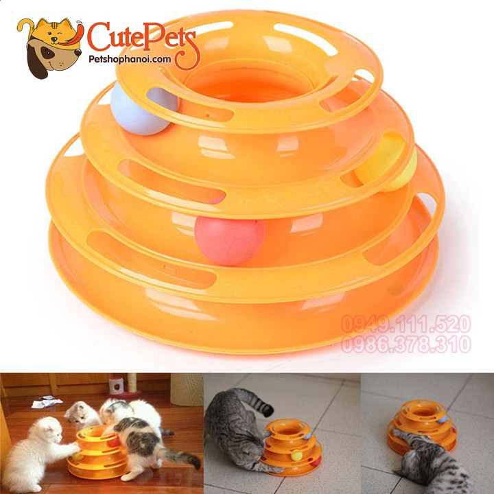 Đồ chơi mèo bóng 3 tầng Dành cho mèo - CutePets Phụ kiện chó mèo Pet s