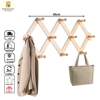 Móc treo đồ gắn tường bằng gỗ
