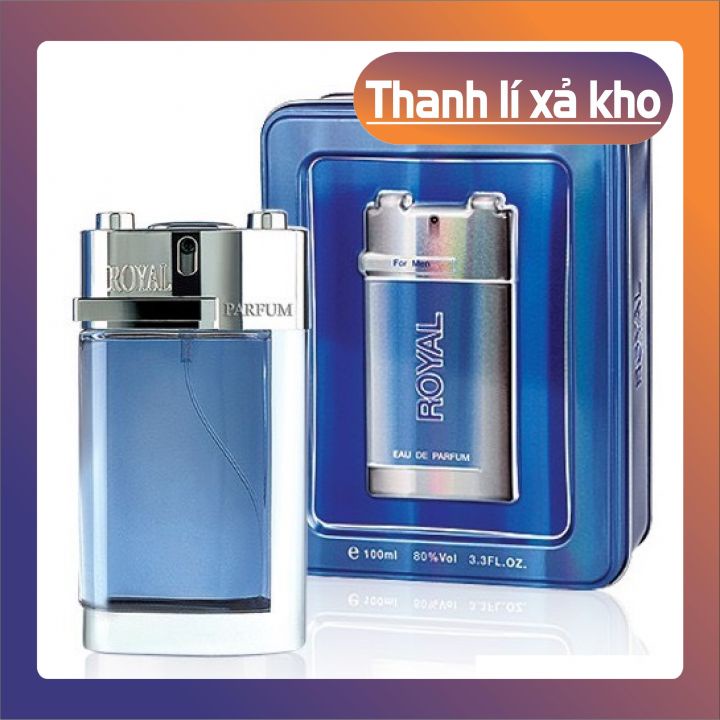 NƯỚC HOA ROYAL HỘP THIẾC FOR MEN 100ML DÀNH CHO NAM GIỚI ,MÙI HƯƠNG MẠNH MẼ ,LIU GIỮ HƯƠNG NHIỀU GIỜ .GIÚP PHÁI MẠNH TỰ