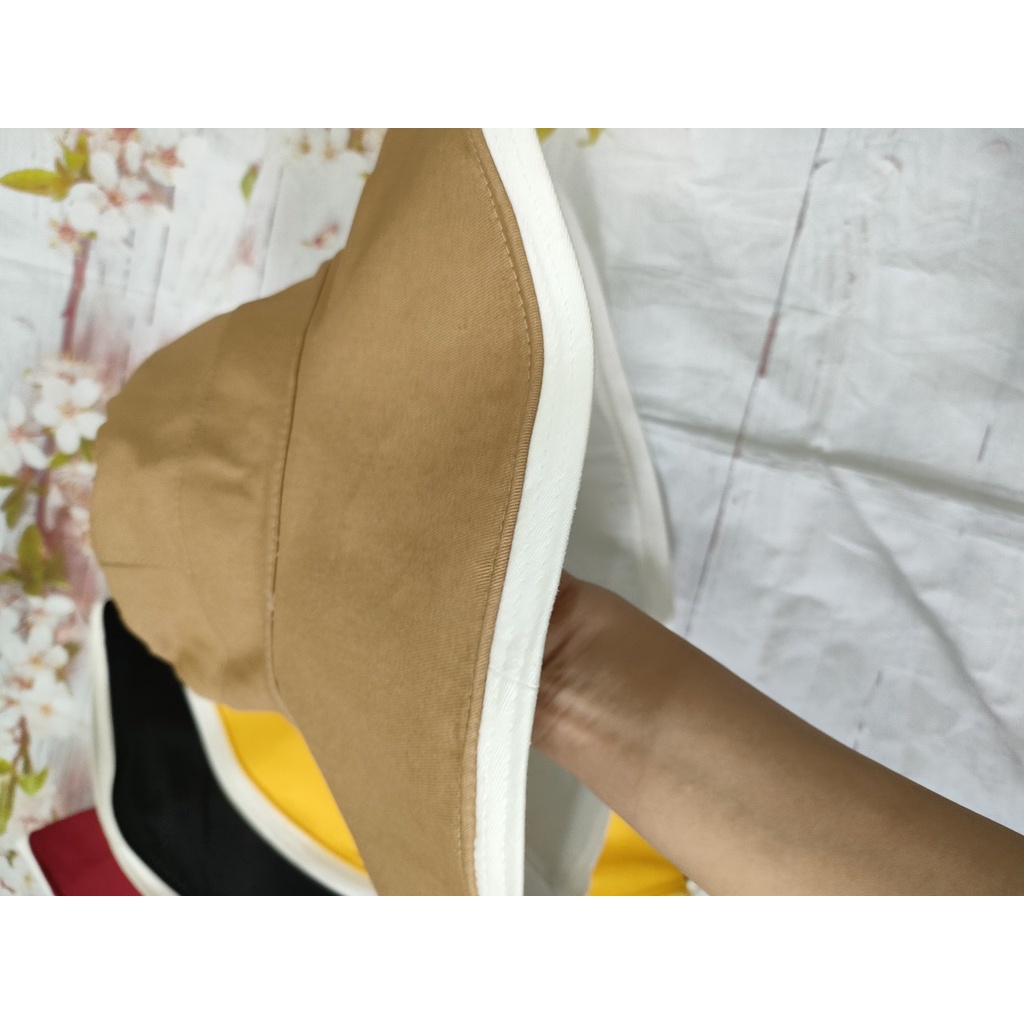 MŨ NÓN RỘNG VÀNH 2 MẶT VẢI COTTON PHỐI VIỀN MÀU