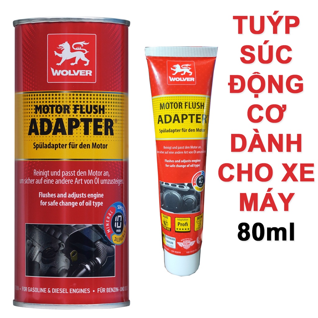 Phụ gia súc động cơ xe máy Wolver MOTOR FLUSH ADAPTER 80ml