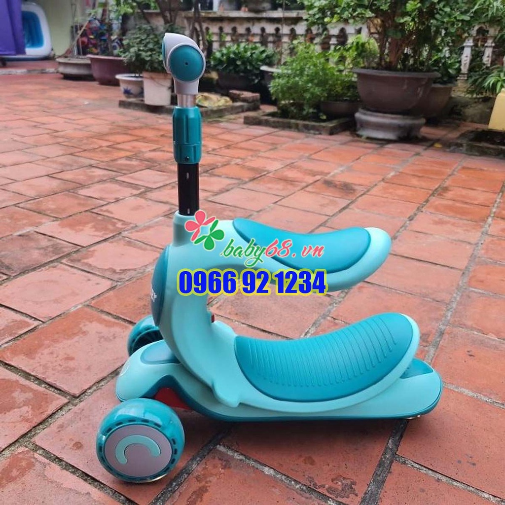 Xe trượt scooter 3 bánh có đèn, Xe chòi chân cho bé 808