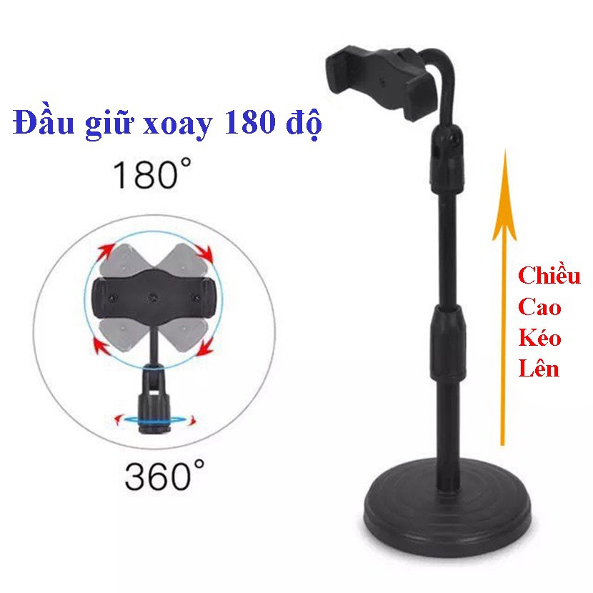 [Hàng Loại 1] Giá Đỡ Điện Thoại livestream xem video Ổn Định Xoay 360 Độ dùng để Quay Phim Ghi Hình Đa Dụng