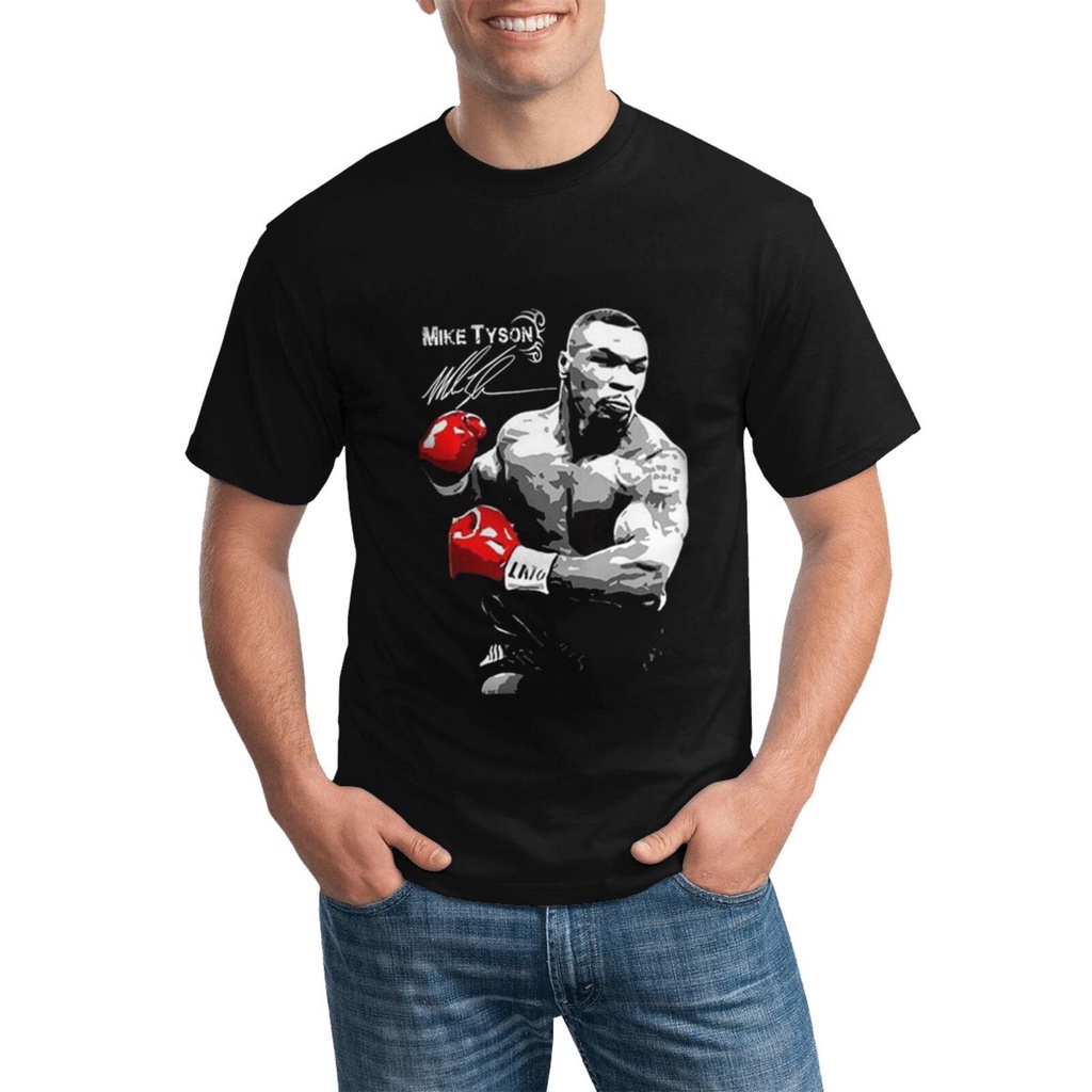 Thời Trang Tự Làm Áo nam Hài Hước Mike Tyson Boxing Legend Boxing Iron Mike Tyson Signature 100% Cot