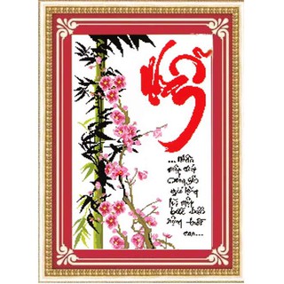 Tranh Thêu Chữ Thập Nhẫn Một Chút Sống Yên Gió Lặng H1827 (KHÁCH TỰ THÊU) KT:44X70CM