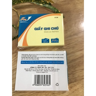 Giấy note vàng 3x4 TTH (0134)