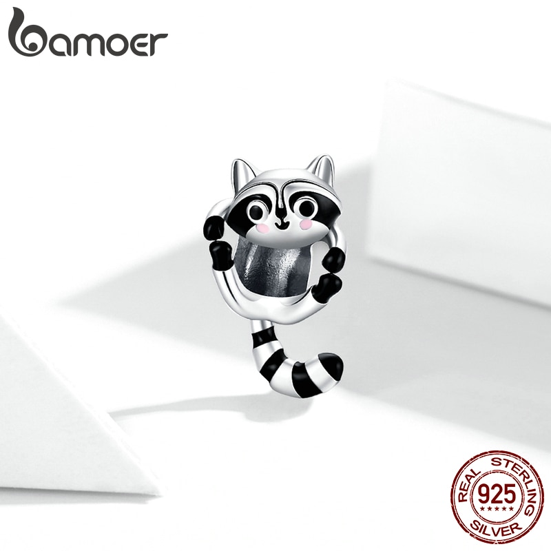 Hạt Trang Sức Bamoer BSC403 Bạc 925 Thật Chính Hãng Hình Gấu Mèo Dễ Thương