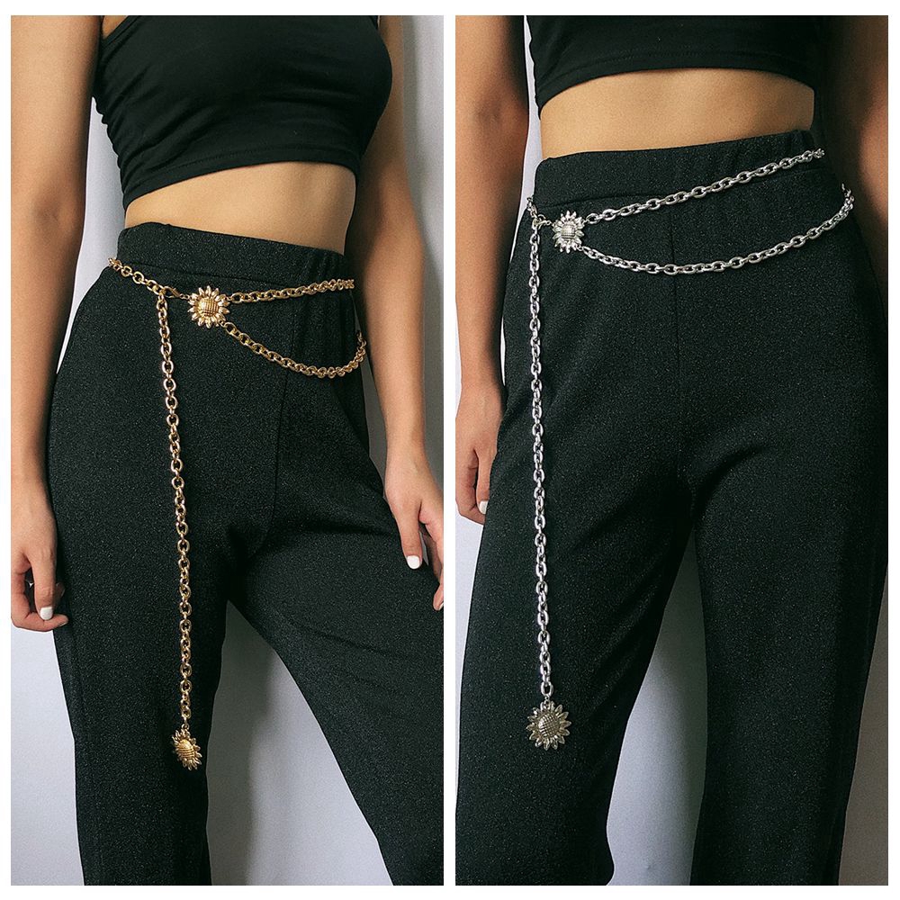 Thắt Lưng Dây Xích Hợp Kim Nhiều Lớp Phong Cách Bohemian