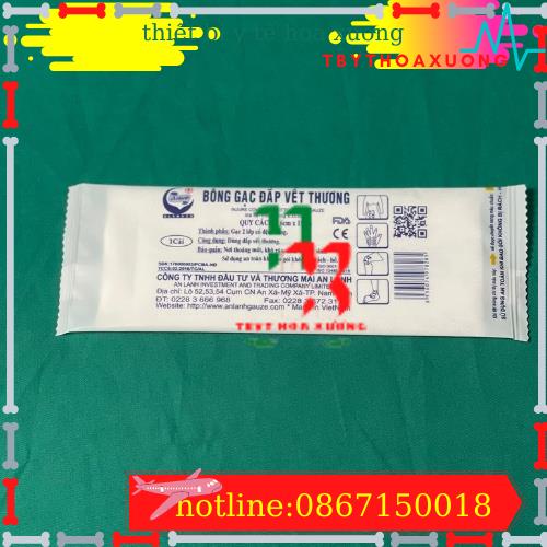 Bông gạc đắp vết thương An Lành 6x15cm vô trùng từng miếng nhiều kích thước
