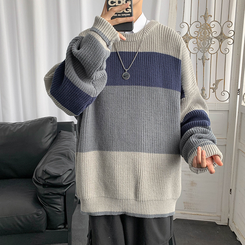 Áo Sweater Dáng Rộng Kẻ Sọc Kiểu Retro Thời Trang Mùa Thu 2020 Cho Nam | BigBuy360 - bigbuy360.vn
