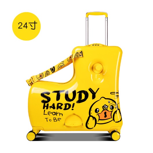 [Hàng Sẵn mới về] Vali Du lịch Vịt kéo B.duck  Study Hard Chính hãng kiêm xe ngồi cho bé