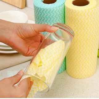 Cuộn khăn lau bếp, lau chén dĩa đa năng 50 miếng có thể tái sử dụng