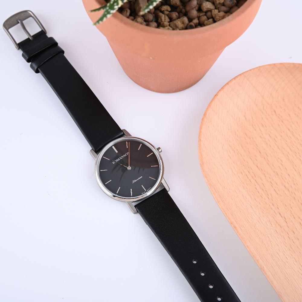 Đồng hồ nam chính hãng Hàn Quốc - Romanson UL3578MWBK - Máy thụy sĩ - Phân phối độc quyền Galle Watch