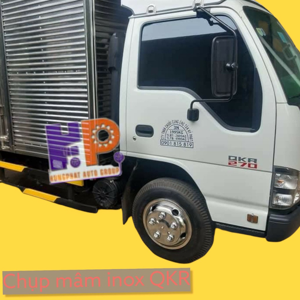 Ốp Mâm Inox 15inch DÀNH CHO XE TẢI ISUZU QKR 210/230/270