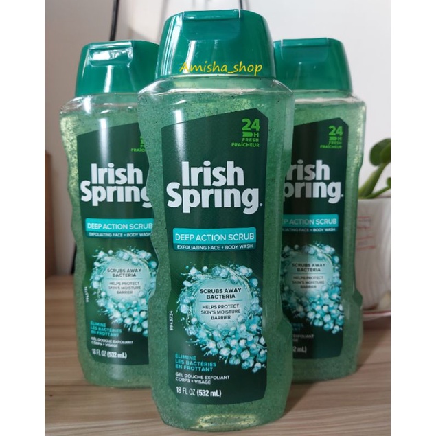 Sữa tắm Irish Spring Gel Douche Deep Action Scrub 532ml của Mỹ