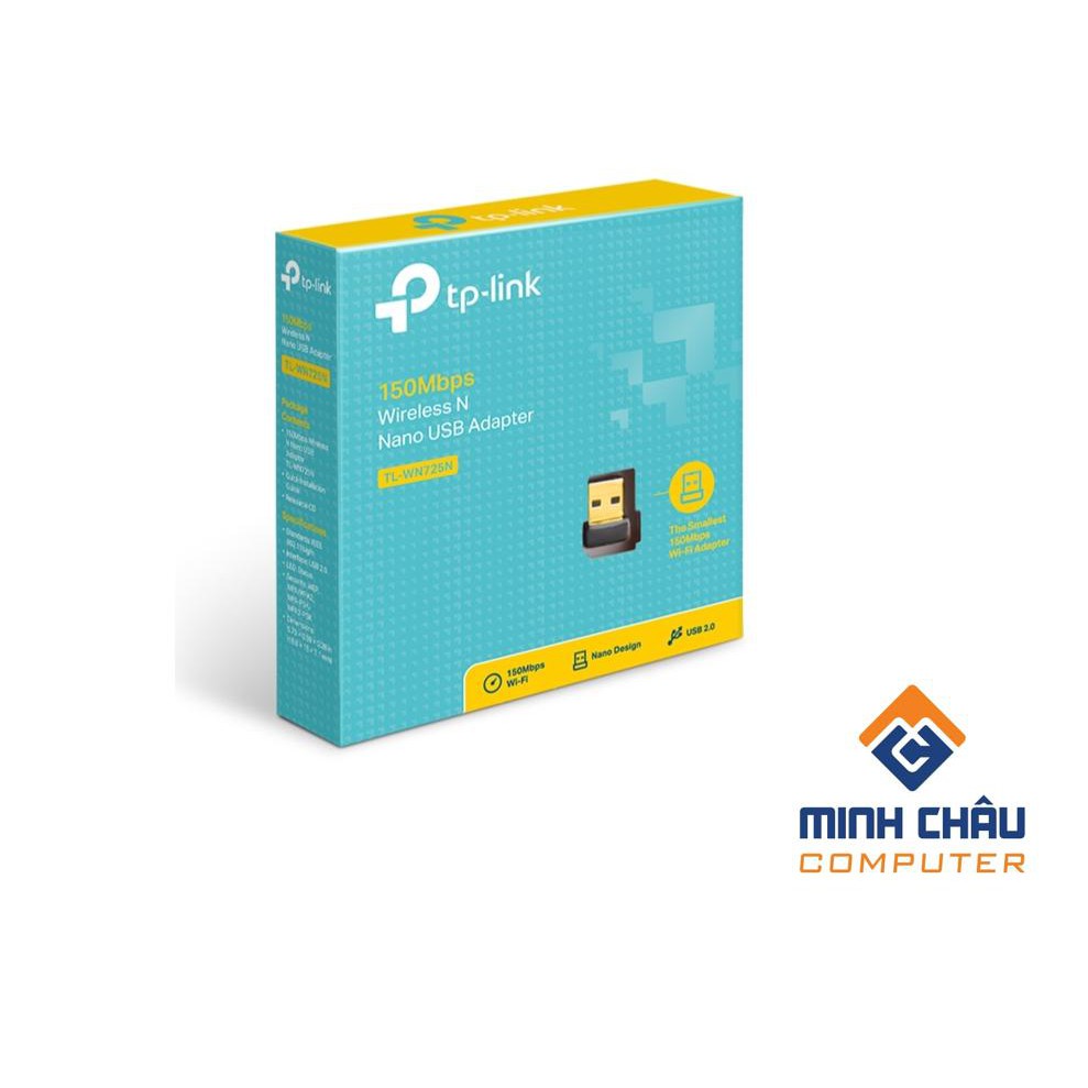 Card mạng TP-LINK Wireless USB 725N chuẩn N 150Mbps, 1T1R, 2.4GHz - Hàng chính hãng