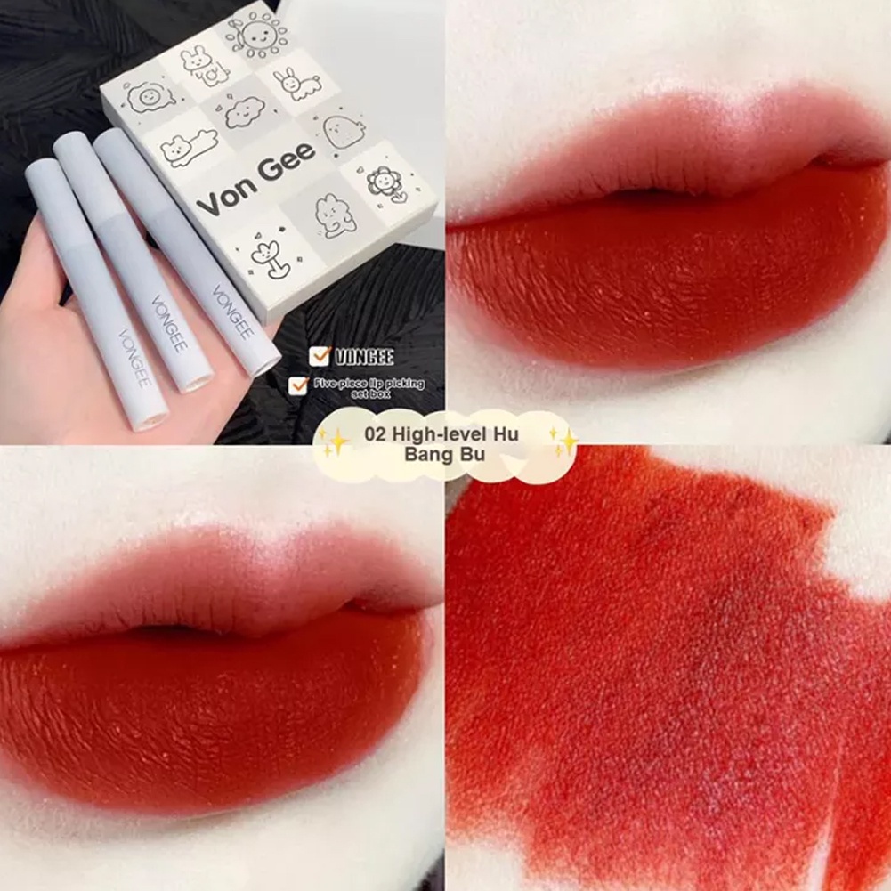 Set 5 Son Lì Chống Thấm Nước Và Lâu Trôi Cao Cấp